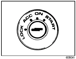 The ignition switch has the following four