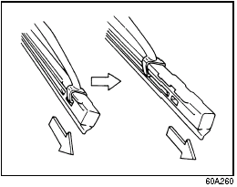 3) Pull the locked end of the wiper blade