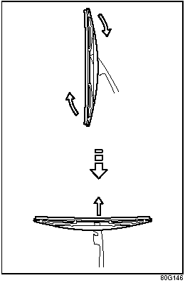 2) Remove the wiper frame from the arm