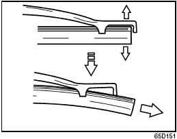 To remove and install some types of rear wiper blade from and to the wiper