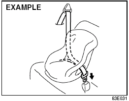 Installation with Lap-Shoulder Seat Belts (child restraint with no top strap)