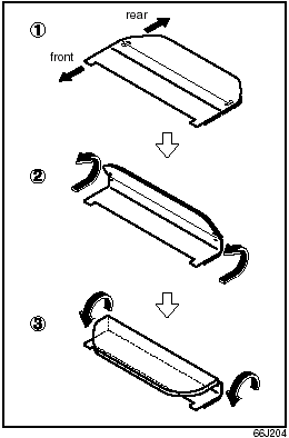 2) Fold and roll the cover forward.