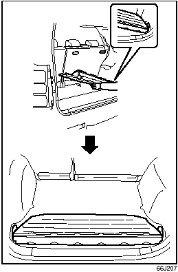 Tilt the cover, and fit it onto floor of the rear