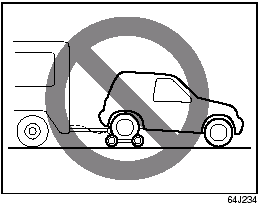You can not tow your vehicle behind