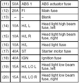 The main fuse, primary fuses and some of