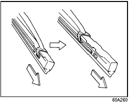 3) Pull the locked end of the wiper blade