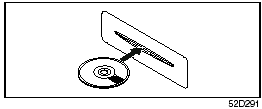 • A CD is inserted with its label facing