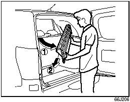 5) Tilt the luggage compartment cover,